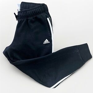 Adidas Men’s Medium Black Jogger Fleece Sweatpants Three Stripes Classic